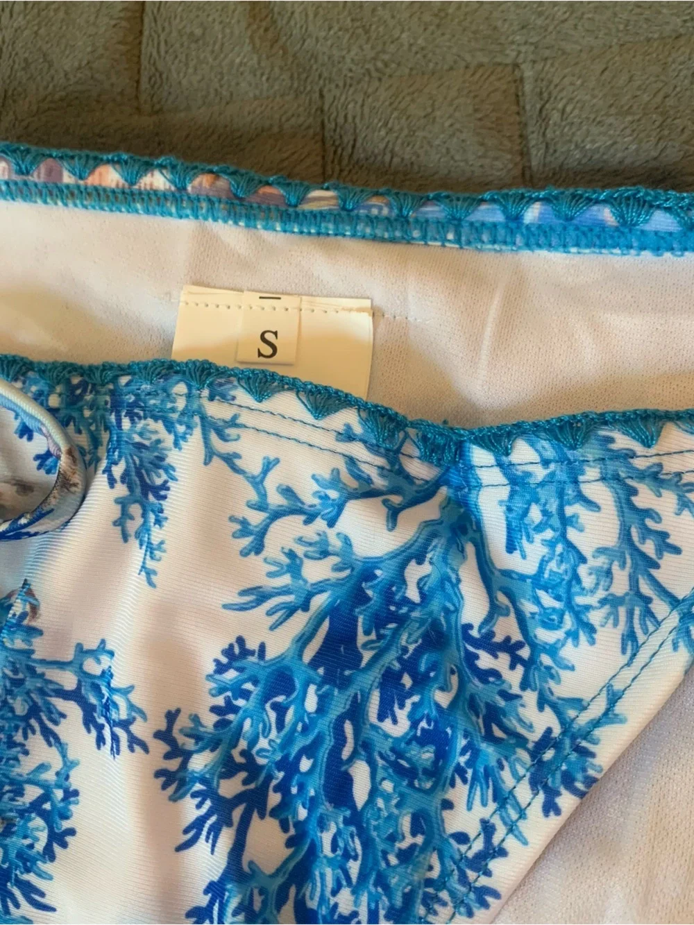 French Romantic beautiful Blue & white toile print Italian bikini set size S